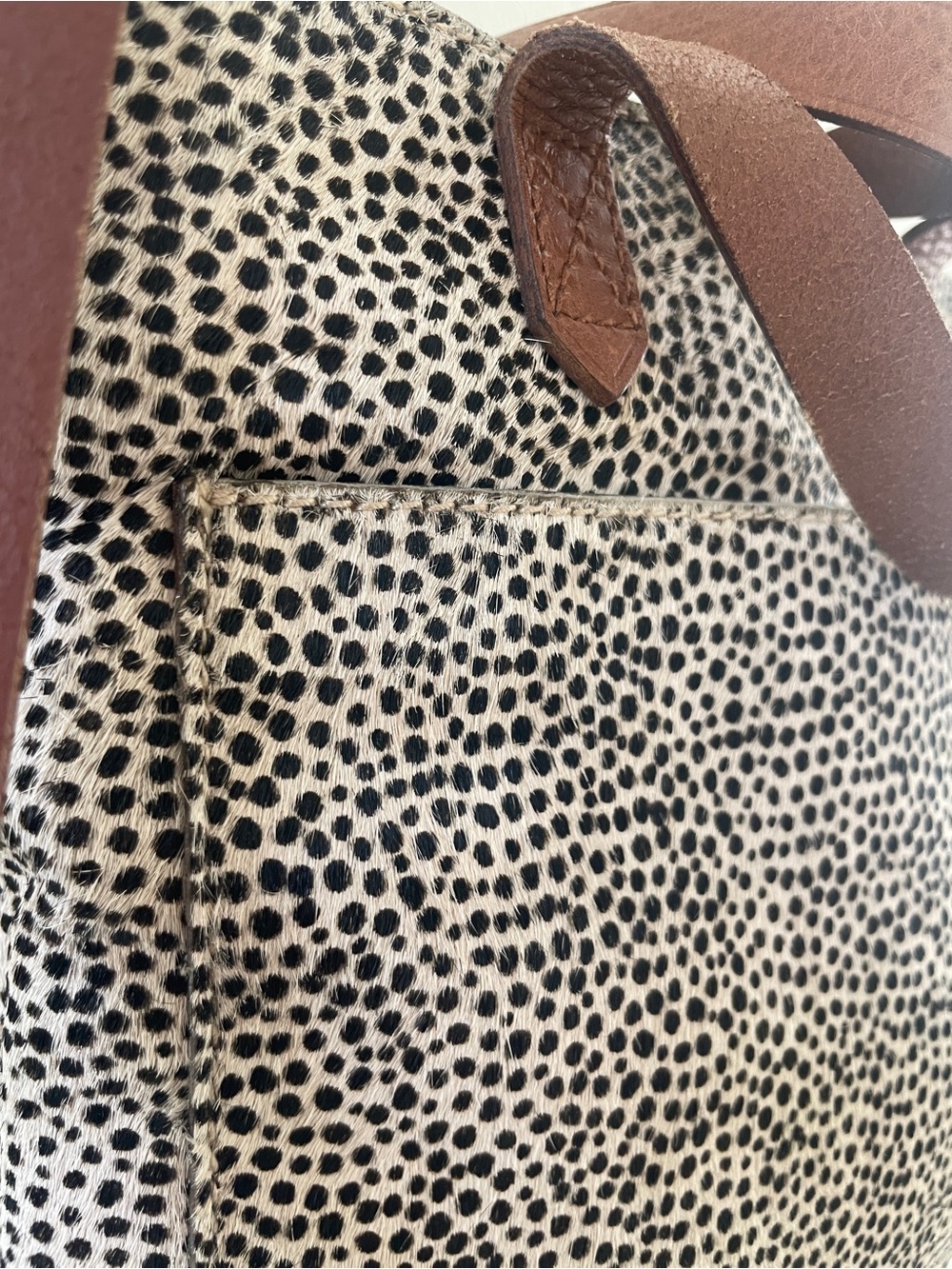 Madewell Speckled Calf Tote with Brown Leather Trim - Picture 4 of 14